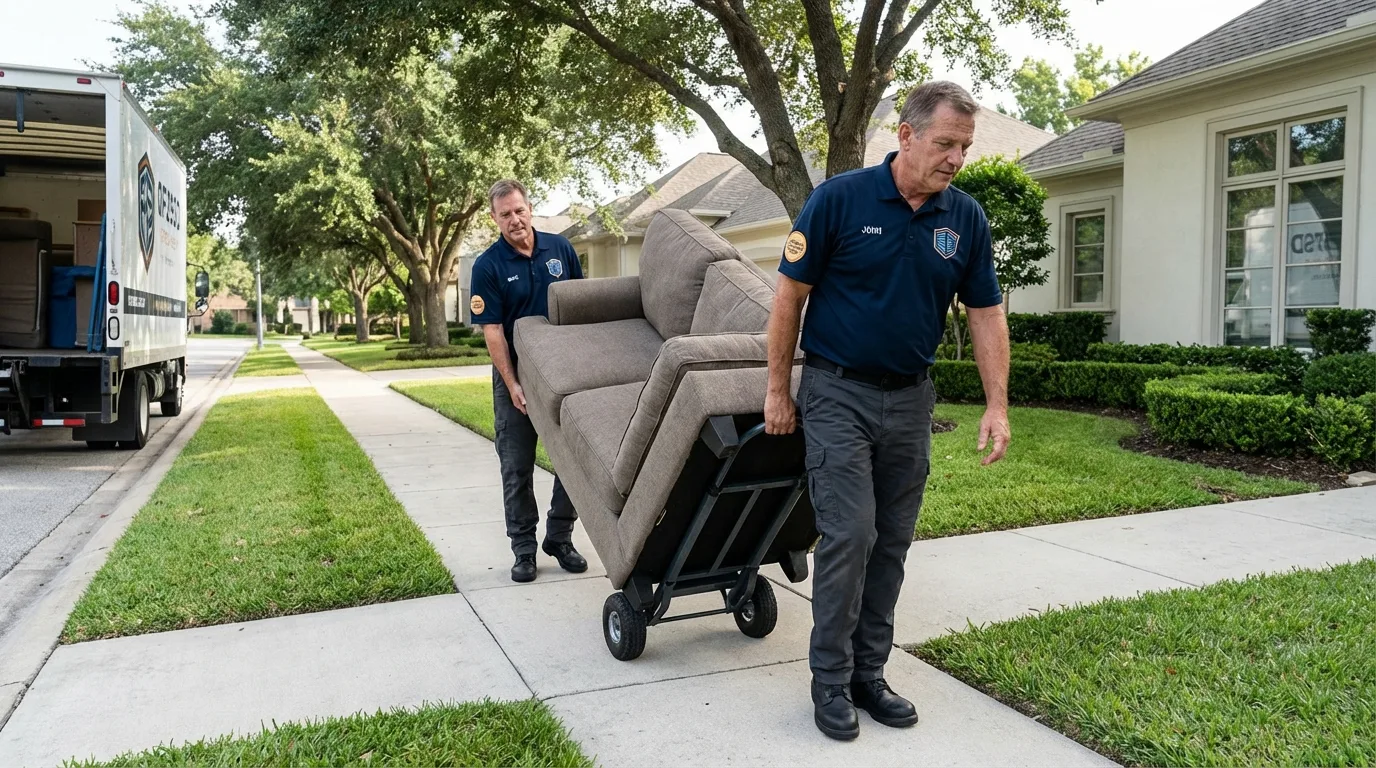 Local residential moving crew loading furniture in Leetsdale, PA